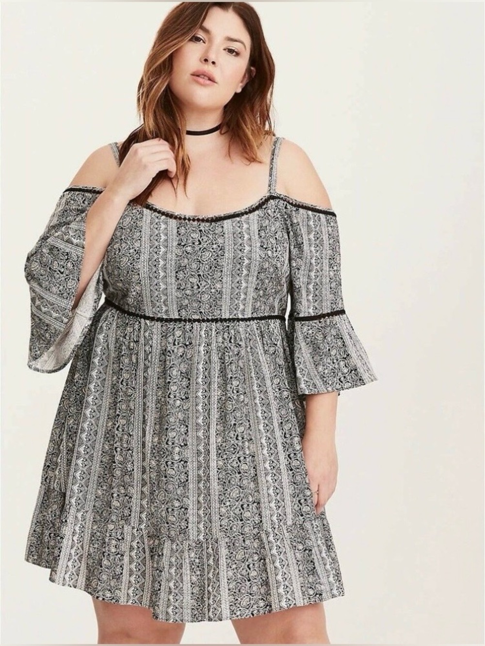 Torrid Cold-Shoulder Babydoll Mini Dress - Size 1X - EUC!